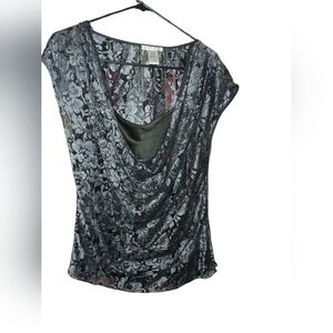 Alberto Makali Black and Silver Lace Top
